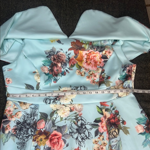 ASOS Stunning Blue Off-Shoulder Formal Dress with Stretch Plus sz 18 - Picture 16 of 16